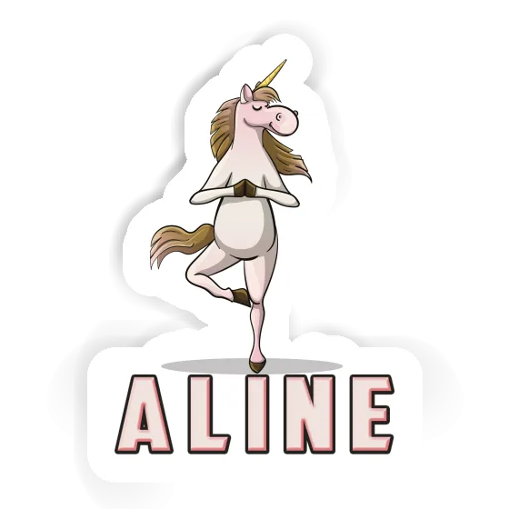 Yoga Unicorn Sticker Aline Laptop Image