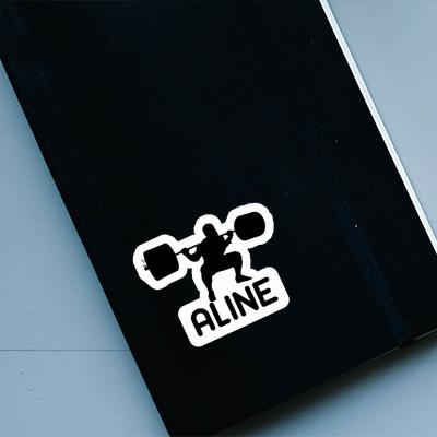 Sticker Weightlifter Aline Notebook Image