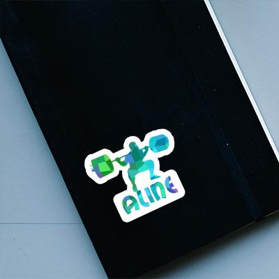 Weightlifter Sticker Aline Notebook Image