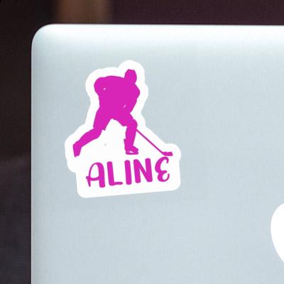 Autocollant Aline Joueuse de hockey Laptop Image