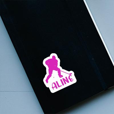 Hockey Player Sticker Aline Laptop Image