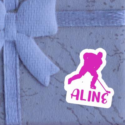 Hockey Player Sticker Aline Laptop Image