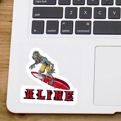 Surfer Sticker Aline Notebook Image