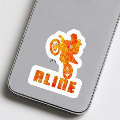 Aline Autocollant Motocrossiste Laptop Image