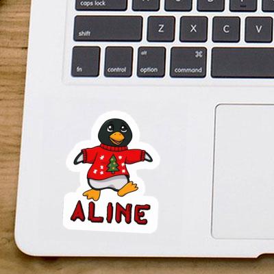 Aline Sticker Christmas Penguin Laptop Image