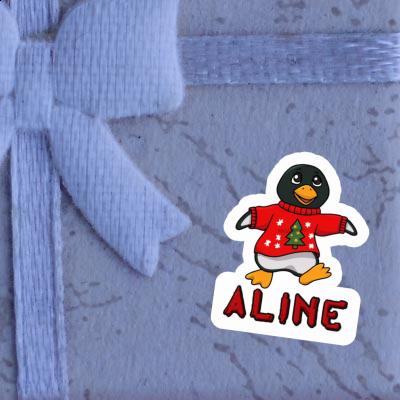 Aline Sticker Christmas Penguin Notebook Image