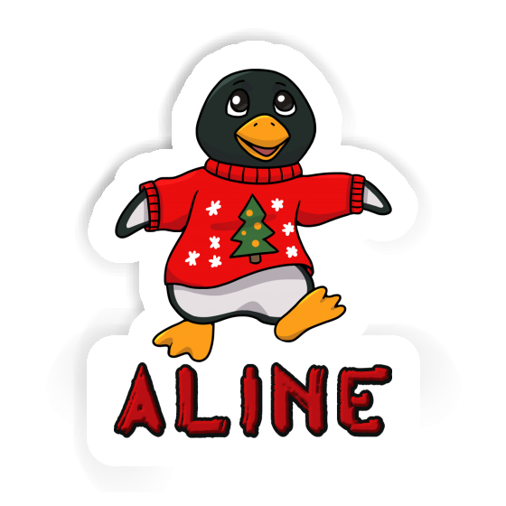 Aline Sticker Christmas Penguin Gift package Image