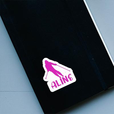 Sticker Skier Aline Notebook Image