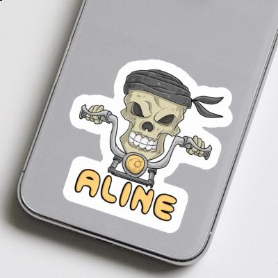 Sticker Motorcycle Rider Aline Laptop Image