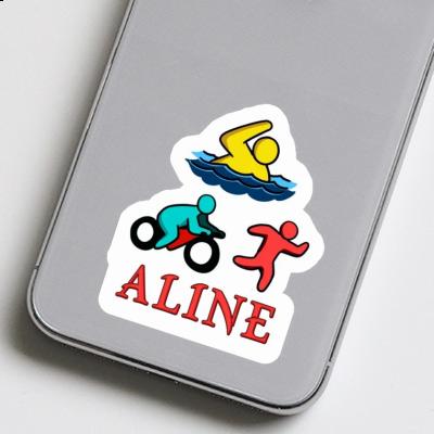 Aline Sticker Triathlete Laptop Image