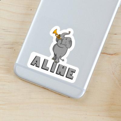 Sticker Aline Trumpet Elephant Gift package Image