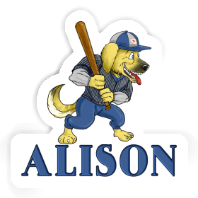 Baseball Dog Sticker Alison Image