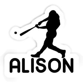 Sticker Baseballspieler Alison Image