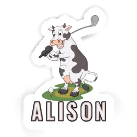 Golf Cow Sticker Alison Image