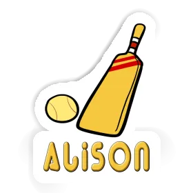 Alison Sticker Cricket Bat Image