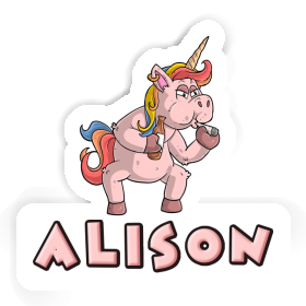 Alison Sticker Smoking Unicorn Image