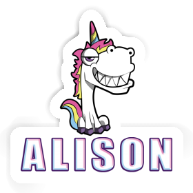 Alison Sticker Grinning Unicorn Image