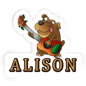 Sticker Guitar Dog Alison Image