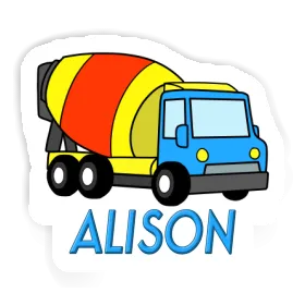 Mixer Truck Sticker Alison Image