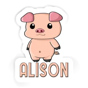 Aufkleber Schweinchen Alison Image