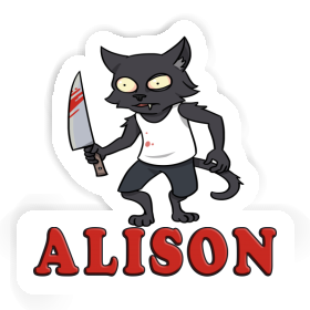 Alison Sticker Psycho Cat Image