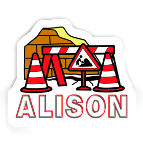 Sticker Alison Road Construction Image