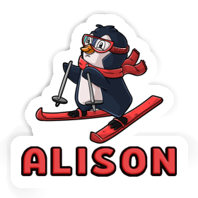 Alison Sticker Skier Image