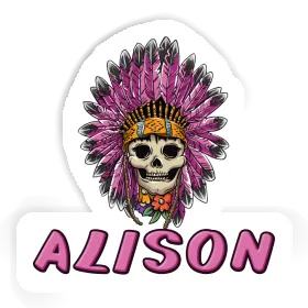 Alison Sticker Ladys Skull Image