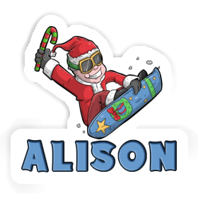 Sticker Alison Christmas Snowboarder Image