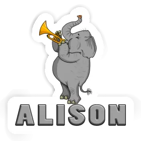 Trompeten-Elefant Sticker Alison Image