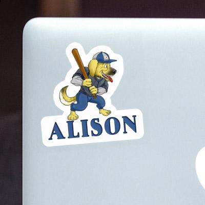 Baseball Dog Sticker Alison Laptop Image