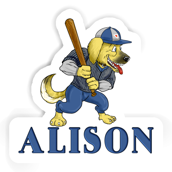 Baseball Dog Sticker Alison Image