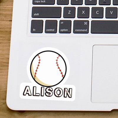 Baseball Ball Sticker Alison Notebook Image