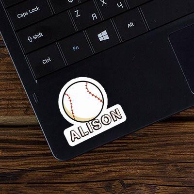 Alison Sticker Baseball Ball Laptop Image