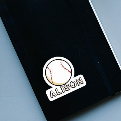 Alison Sticker Baseball Ball Notebook Image