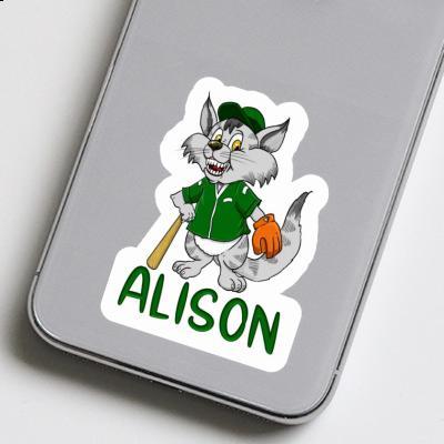 Alison Autocollant Chat de baseball Image