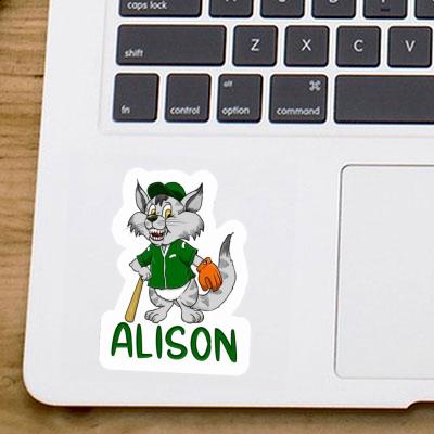 Alison Autocollant Chat de baseball Notebook Image