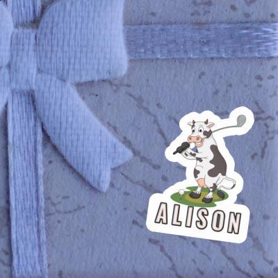 Golf Cow Sticker Alison Image