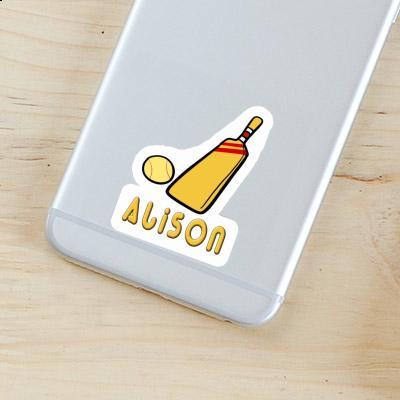 Alison Sticker Cricket Bat Notebook Image