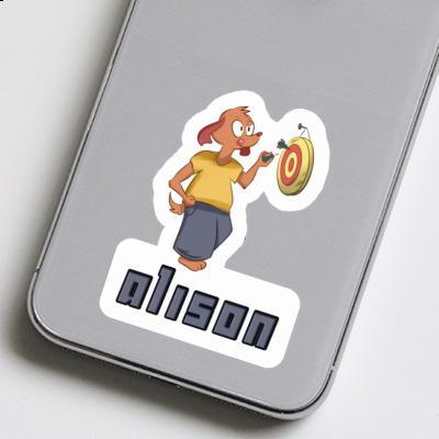 Darts Player Sticker Alison Laptop Image