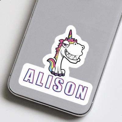 Sticker Grinse-Einhorn Alison Notebook Image