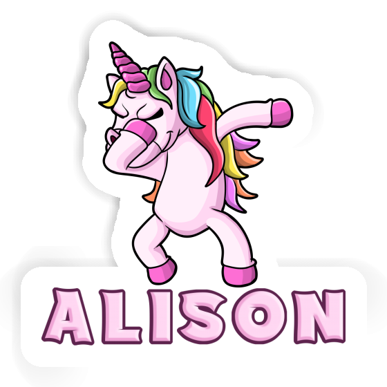 Sticker Alison Dabbing Unicorn Laptop Image