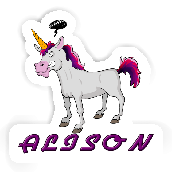 Angry Unicorn Sticker Alison Notebook Image