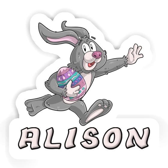 Rugby rabbit Sticker Alison Notebook Image