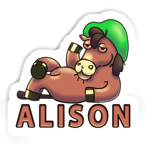 Lying horse Sticker Alison Notebook Image