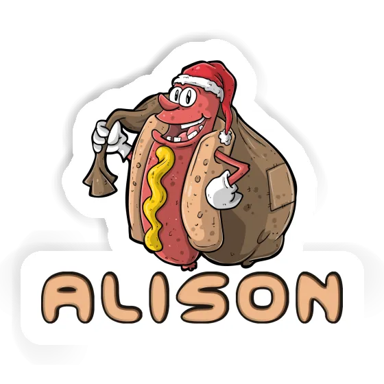 Autocollant Alison Hot-dog de Noël Image