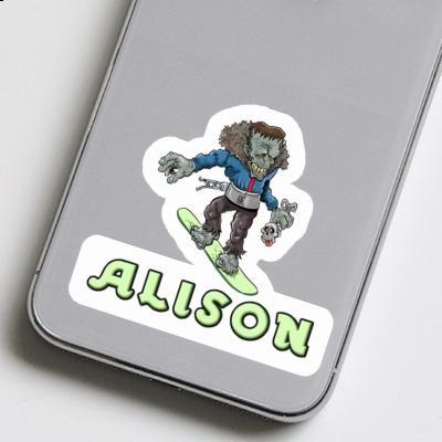 Alison Sticker Snowboarder Notebook Image