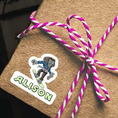 Alison Sticker Snowboarder Notebook Image