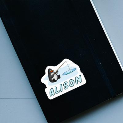 Alison Sticker Fishing Penguin Notebook Image