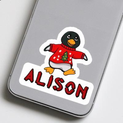 Sticker Alison Weihnachtspinguin Notebook Image